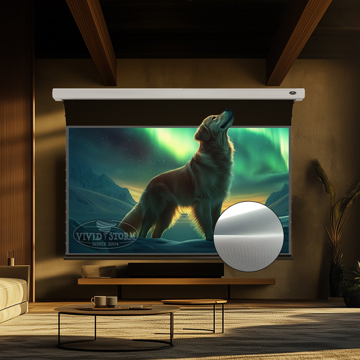 VIVIDSTORM Lite Hyper Slimline Motorized Tension Lenticular ALR Projector Screen