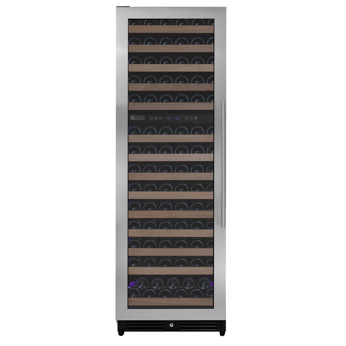 Allavino Reserva Series 154 Bottle 71 Inch Tall Dual Zone Left Hinge Stainless Steel Wine Refrigerator