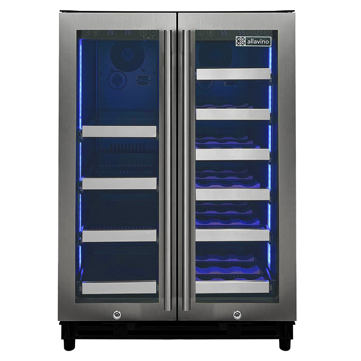 Allavino Reserva Series 24 Inch Wide Two Door Stainless Steel Wine Refrigerator/Beverage Center