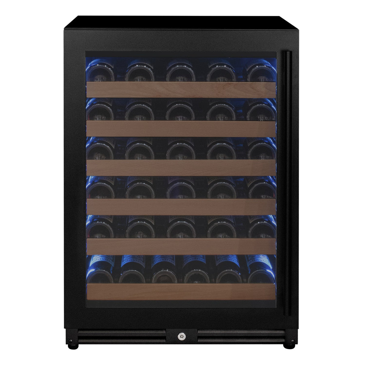 Allavino Reserva Series 56 Bottle Single Zone Built-In Luxury Wine Left Hinge Refrigerator with Black Door