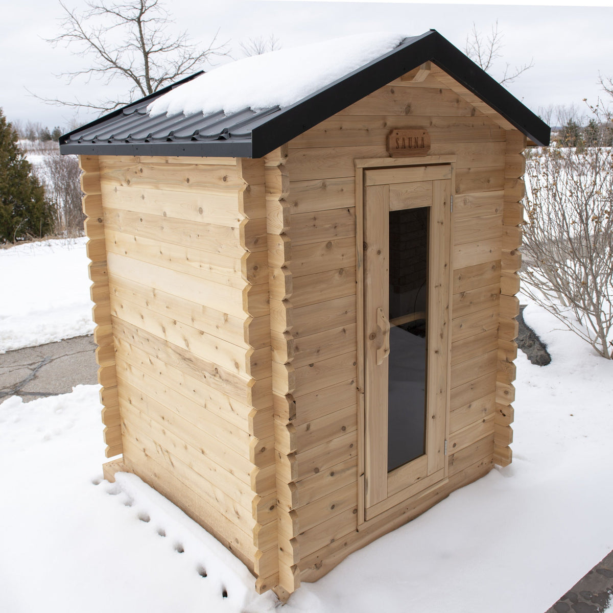 Dundalk Leisurecraft CT Granby Cabin Sauna | 3-Person Outdoor Cabin Sauna