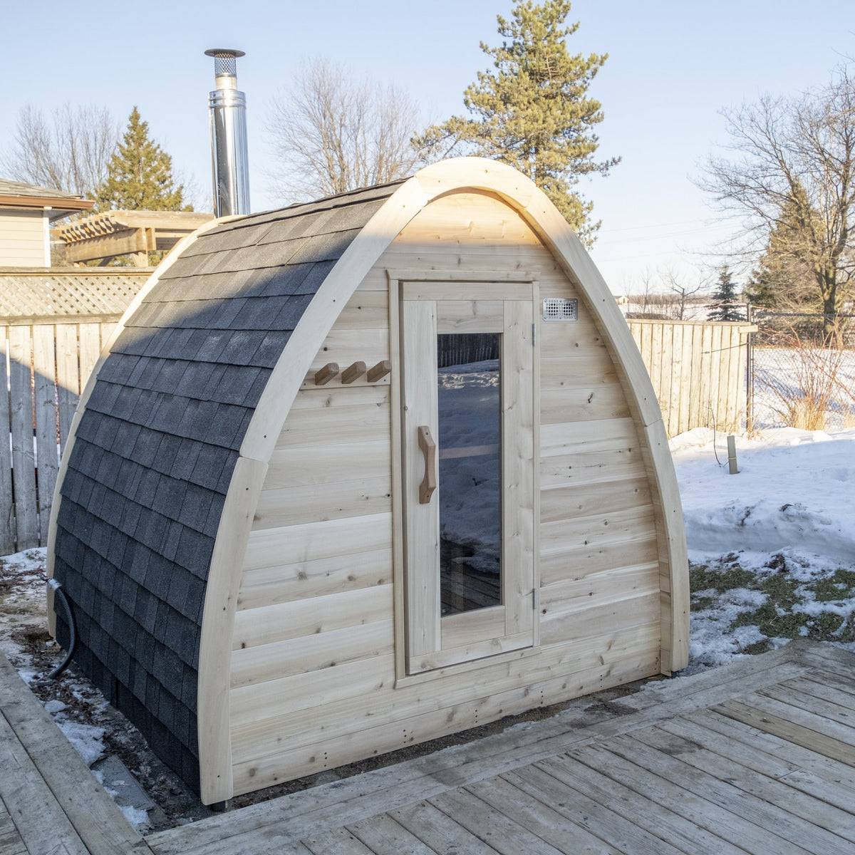 Dundalk Leisurecraft CT MiniPOD Sauna | 4-Person Outdoor Pod Sauna