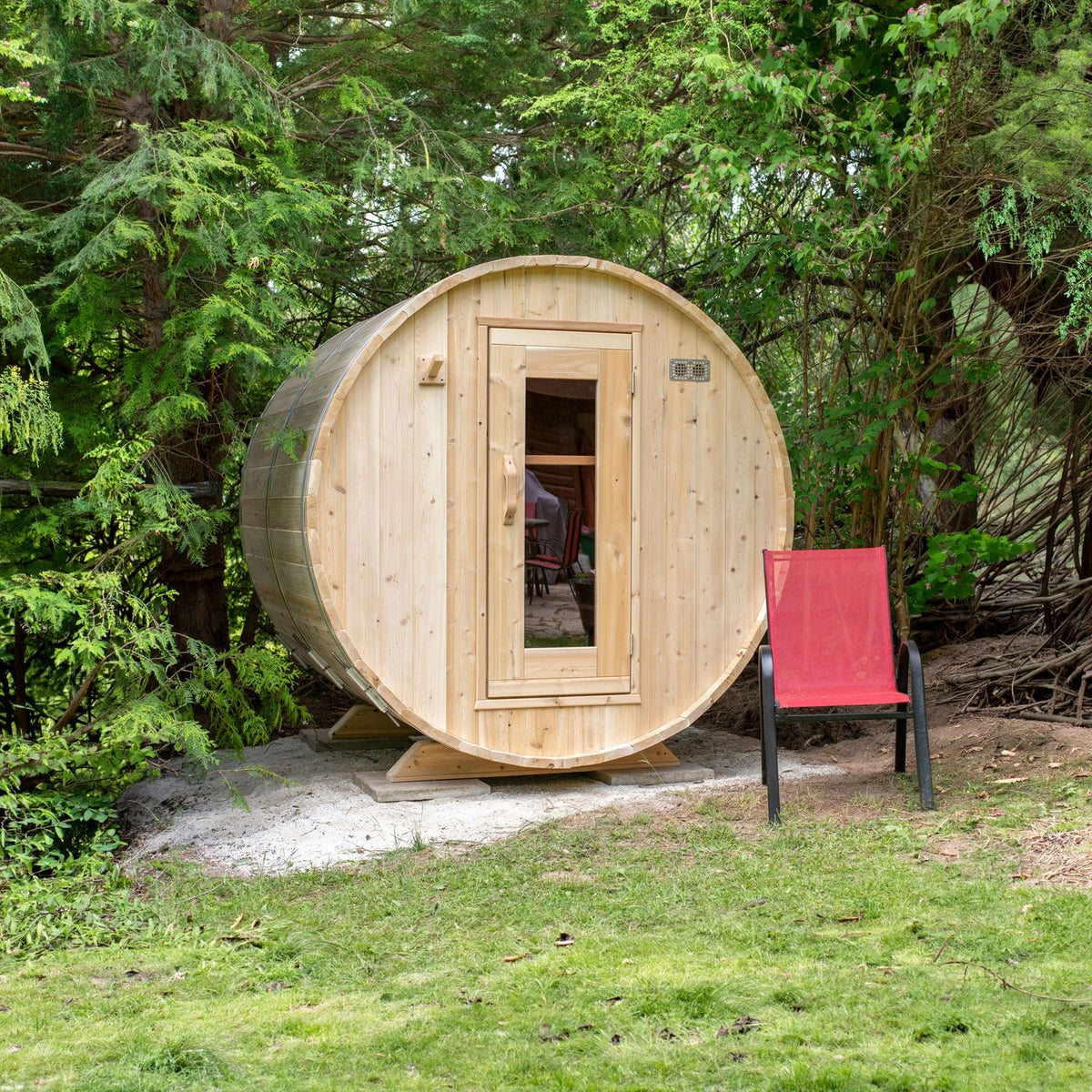 Dundalk Leisurecraft CT Harmony Barrel Sauna | 4-Person Outdoor Sauna